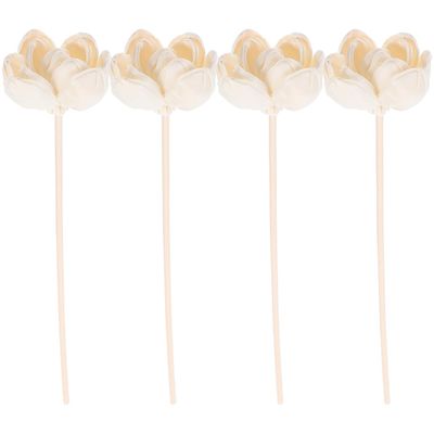 ARTIBETTER Aromatherapy Diffuser Flowers Set of 4 Natural Cotton Flower Reed Diffusers for Home Office Yoga Room Fragrance and DIY Decoration
