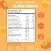 Forgge Energy Booster Super Drink - Clean Caffeine + B12, B6, C & D Vitamins - Sugar Free Energy Drink Powder with Electrolytes, Amino Acids, Antioxidants, Lions Mane - Vegan, Keto-Friendly - 30 SVG, Peach Mango view 3