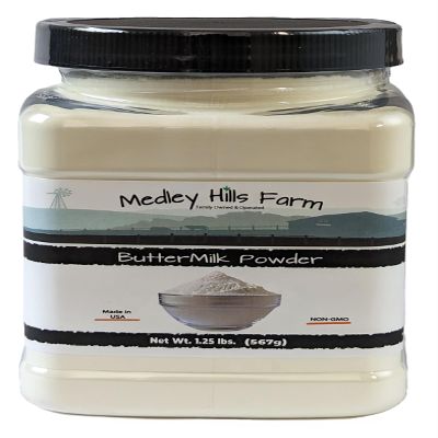 Buttermilk Powder by Medley hills farm 1.25 lbs. in Reusable Container - Perfect powdered buttermilk for baking- Perfect for Bread, Biscuits, Pancakes, Salad Dressing - Non-GMO - Kosher - Made in USA
