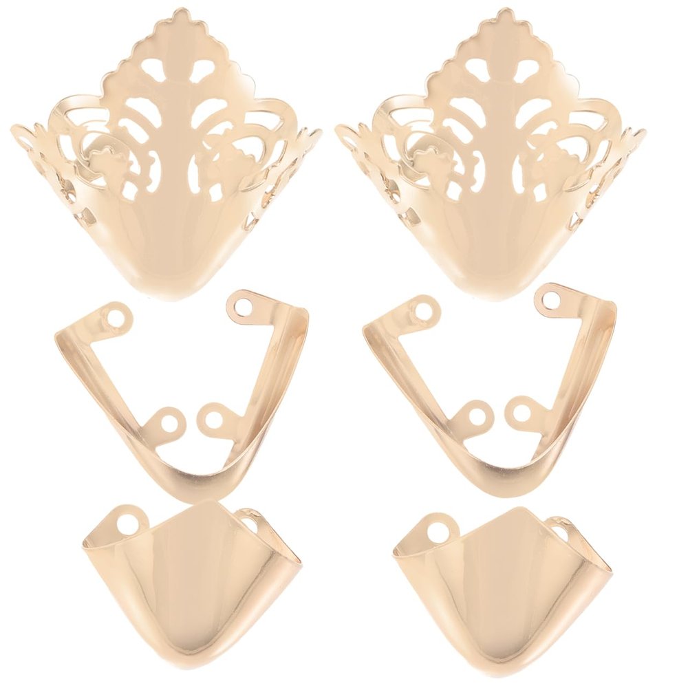 KALLORY High Heel Tip Covers 2 Pairs Metal Shoe Toe Protectors for Pointed Toe Boots Replacement Tips Durable Heel Protectors for Wedding Party