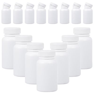 100ml Portable Pill Box 20pcs White Plastic Capsule Travel Pill Container