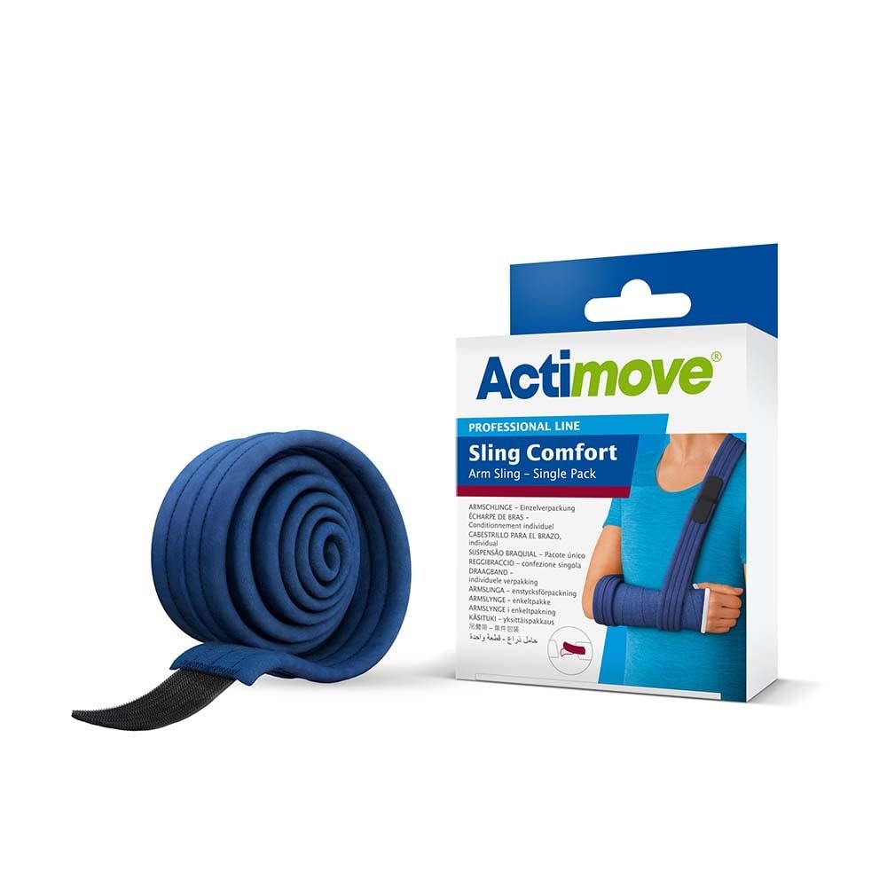 Actimove Professional Sling Comfort Universal Shoulder Immobilizer Medical Arm Sling Shoulder Immobilizer for Broken, Dislocated, Fracture or Strain Injury Support, Right & Left Arm | Blue, 2-1/4" X 2