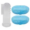 Gadgetime USA Baby Finger Toothbrush (Set of 2) - Silicone Baby Toothbrush with 2 Cases in Blue - Toddler Training Toothbrush - Newborn Oral Massager - Easy Oral Hygiene for Kids & Pets (Blue) view 1
