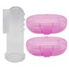Gadgetime USA Baby Finger Toothbrush (Set of 2) - Silicone Baby Toothbrush with 2 Cases in Pink - Toddler Training Toothbrush - Newborn Oral Massager - Easy Oral Hygiene for Kids & Pets (Pink) view 1