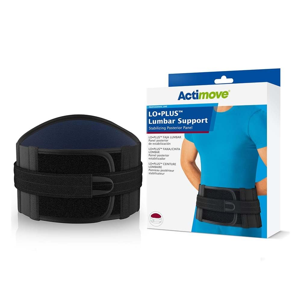 Actimove Professional LO PLUS Lumbar Support Stabilizing Posterior Panel | Lumbar Sacral Support Belt for Lumbar Lower Back Support Belt for Sciatica, Herniated Disc, Scoliosis Back Pain Relief | Black, X-Large