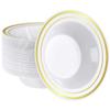 SETUP [12 oz. - 50 Piece Dessert Soup Bowls with Gold Rim, Plastic Bowls Disposable - Premium Heavy-Duty Disposable Soup Bowls for Party, Wedding, and All Occasions view 1