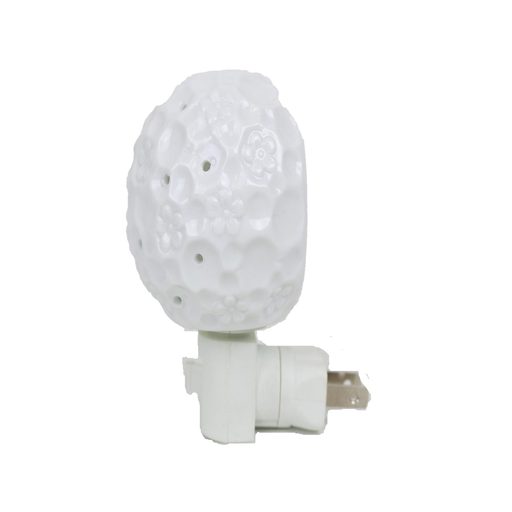 usamjtable Ceramic Night Light Plug-in with Aromatherapy Oil Warmer Burner (Simple)