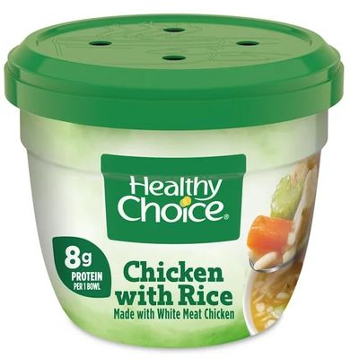 Healthy Choice Chicken With Rice Soup, Microwave Bowl, 14 oz + King Combos QR Code, Pack of (2)