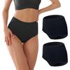 KARSWATT Washable High Rise Urinary Incontinence Underwear for Women Leak Proof Postpartum Protection Panties 2 Pack (Medium, Black) view 1