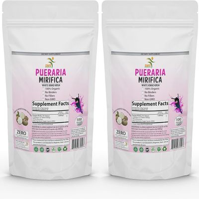SMSHEALTHPRODUCTS.com 200 Veggie Caps Pueraria Mirifica Powder, 100% 10:1 Potent, Organic, 1,000mg Daily Non GMO from Thailand, Premium Quality