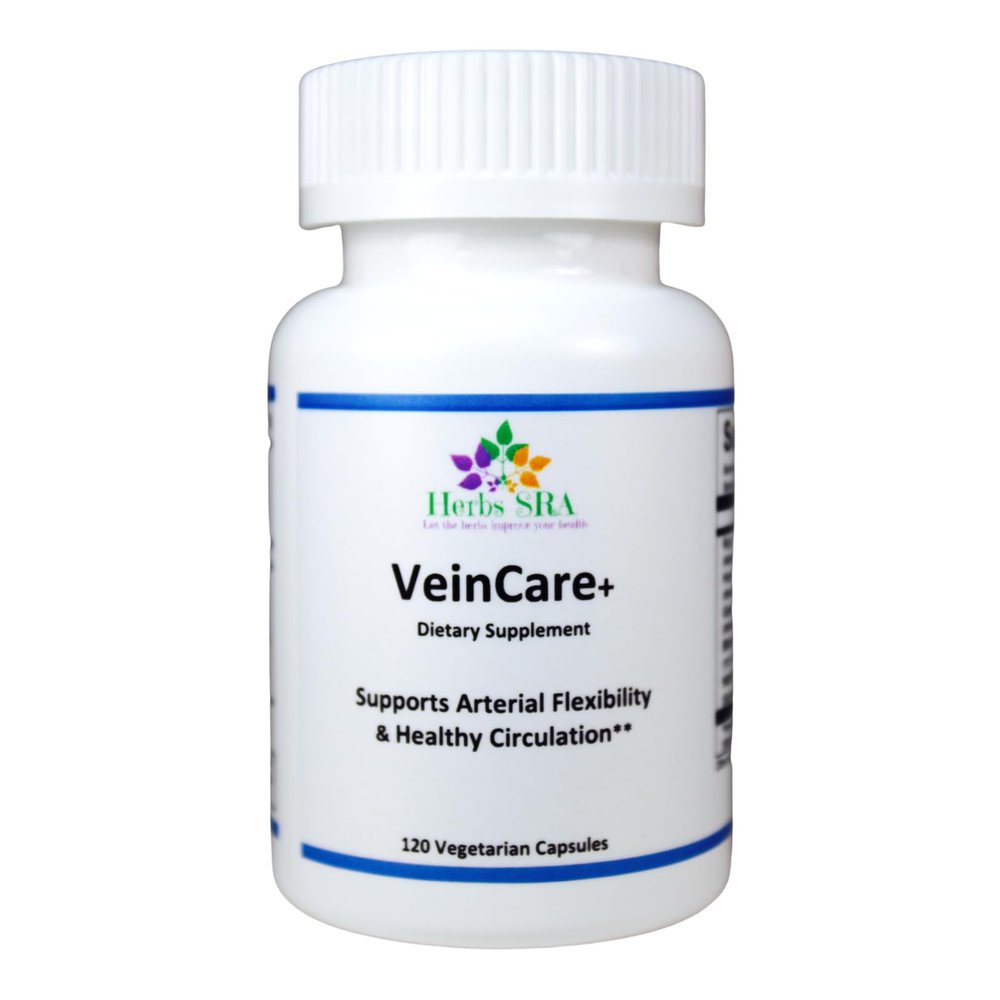 Herbs SRA Natural Support for Healthy Veins - Rutin, Horse Chestnut, Grape Seed, Bilberry, Nattokinase - Promotes Optimal Vein Function - Circulation Support