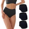 KARSWATT Washable Women High Rise Urinary Incontinence Underwear Leakproof Postpartum Panty Bladder Leak Protection 3 Pack (Medium, Black) view 1