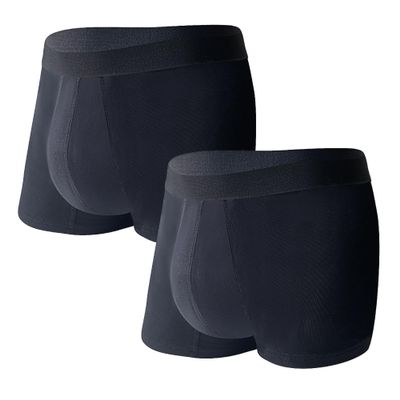 KARSWATT Washable Urinary Incontinence Underwear for Men Front Absorbent Leak Proof Boxer Briefs for Bladder Control 2 Pack (3X-Large, Black)
