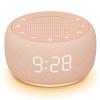 Buffbee Sound Machine & Alarm Clock 2-in-1, 0-100% Clock Face Brightness, Bottom Colored Light, Sleep Timer, Precise 30-Level Volume White Noise Machine, Digital Alarm Clocks for Bedrooms - Peach view 1