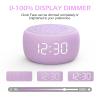 Buffbee Sound Machine & Alarm Clock 2-in-1, 0-100% Clock Face Brightness, Bottom Colored Light, Sleep Timer, Precise 30-Level Volume White Noise Machine, Digital Alarm Clocks for Bedrooms - Purple view 4