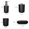 REFKIT Plastic mouthwash Cup Bathroom Set Brushing Teeth Washing Utensils Hotel Bathroom Supplies Trash can Set(Coffee) view 2