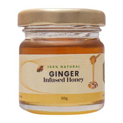 Shiva Organic Ginger Infused Honey - 100% Natural and Pure Organic Honey - GMP Certified-1.76 Ounces (50g)