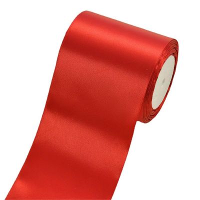 ZOOYOO 4 Inch x 24 Yards Red Thick Satin Ribbon for Making Bows, Wrapping Presents, Wedding & Christmas Decor