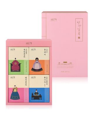 Ssanggye Hanchasilok Traditional Tea of King Gift Set 1 oz. (12 counts, 4 flavors x 3EA) Korean Premium Herb Floral Blended Signature Tea, Cinnamon Ginger/Wild Pear/Jerusalem Artichoke/ Four Yellow Sampler Single Serve