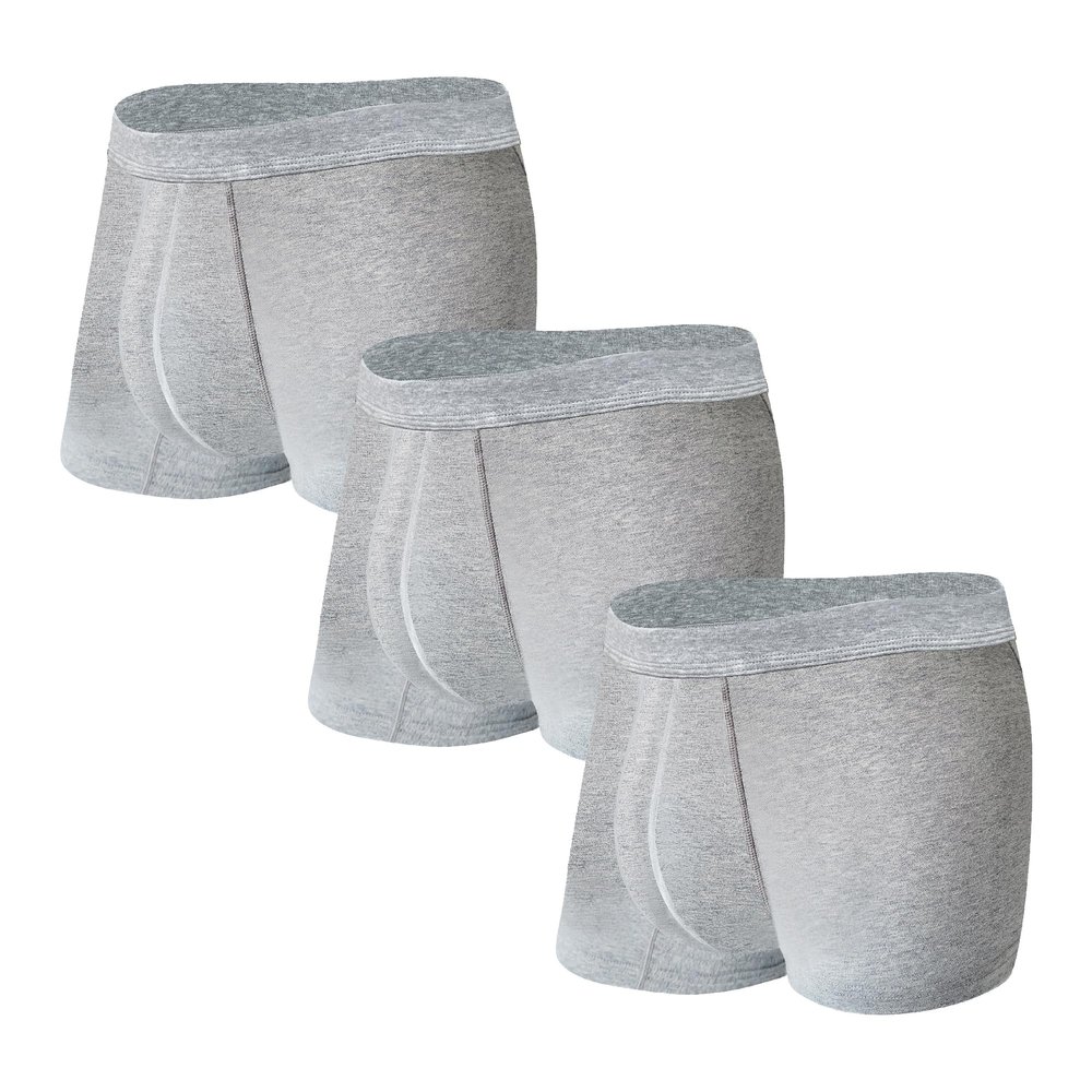 KARSWATT Washable Absorbency Urinary Incontinence Underwear for Men, Leak Proof Boxer Briefs for Bladder Leak Protection 3 Pack (4X-Large, Gray)