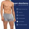 KARSWATT Washable Absorbency Urinary Incontinence Underwear for Men, Leak Proof Boxer Briefs for Bladder Leak Protection 3 Pack (4X-Large, Gray) view 3