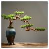 MKYOKO Artificial Bonsai Tree Artificial Bonsai Welcoming Pine Tree,15 Inches Simulation Potted Plant Decorative Bonsai, Office, Shop Decorative Giftswith Cleaning Brush Simulation Bonsai Trees view 1