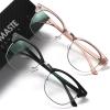 AOMASTE Blue Light Blocking Glasses Vintage Half Frame UV Clear Lens Anti Eyestrain Computer Gaming Glasses for Women Men view 1