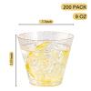 I00000 200pcs Gold Plastic Cups - 9 OZ Hard Gold Glitter Disposable Cups for Cocktail & Drinking - Premium Disposable Plastic Glasses with Gold Glitter for Fancy Wedding Cups Elegant Party Glasses view 2