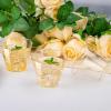 I00000 200pcs Gold Plastic Cups - 9 OZ Hard Gold Glitter Disposable Cups for Cocktail & Drinking - Premium Disposable Plastic Glasses with Gold Glitter for Fancy Wedding Cups Elegant Party Glasses view 3