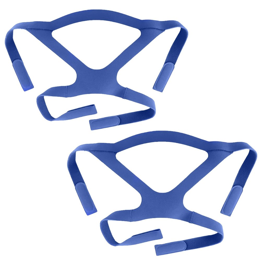 Back Scratcher CPAP Mask Headgear Strap, Universal CPAP Headgear Strap for CPAP Mask, Comfortable Durable Stretchy Material, StandardGray (Headgear Only) (Blue, blue-2pcs)