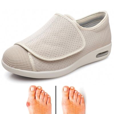bumuam Women's Walking Shoes with Arch Support,Adjustable Closure Lightweight Breathable Swollen Feet Walking Edema Sneakers Men 5/Women 6
