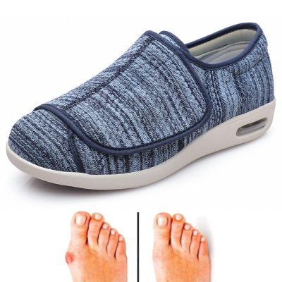 bumuam Women Wide Width Elderly Shoes,Adjustable Closure Lightweight Breathable Swollen Feet Walking Edema Sneakers Men 4.5/Women 5