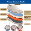 bumuam Women Wide Width Elderly Shoes,Adjustable Closure Lightweight Breathable Swollen Feet Walking Edema Sneakers Men 4.5/Women 5 view 2