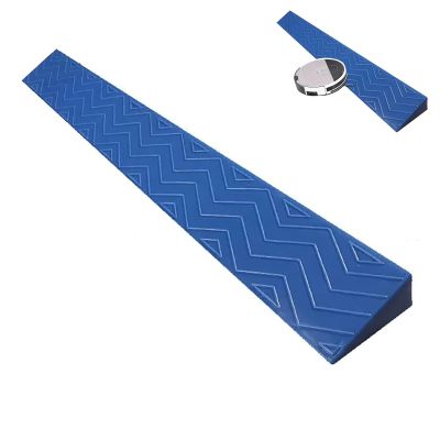 Wheelchair Ramp, Portable Threshold Ramps, Portable Indoor Sweeping Robot Doorways Curb Ramp, Non-Slip Solid Door Threshold Wheelchair Ramp, Cuttable (Color : Blue, Size : 100x10x4.5cm/39x4x1.8in)