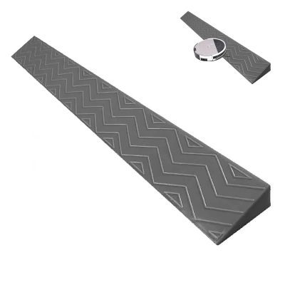 Wheelchair Ramp, Portable Threshold Ramps, Portable Indoor Sweeping Robot Doorways Curb Ramp, Non-Slip Solid Door Threshold Wheelchair Ramp, Cuttable ( Color : Gris , Size : 100x10x3.5cm/39x4x1.4in )