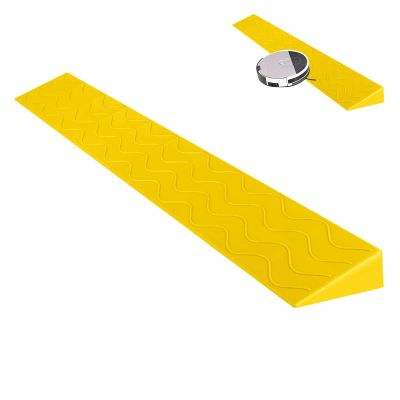 Wheelchair Ramp, Portable Threshold Ramps, Portable Indoor Sweeping Robot Doorways Curb Ramp, Non-Slip Solid Door Threshold Wheelchair Ramp, Cuttable (Color : Yellow, Size : 100x10x3cm/39x4x1.2in)