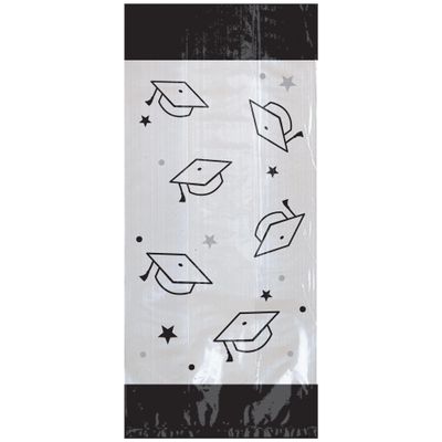 Amscan Graduation Cellophane Bags - 9.5" x 4" x 2.25" | Black, Silver, Gold | Pack of 20
