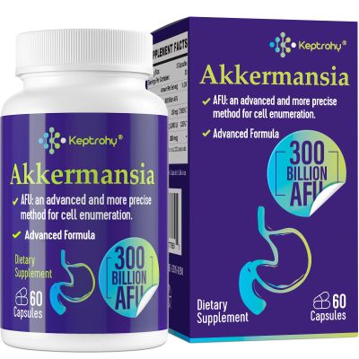 Keptrohy 300 Billion AFU Akkermansia Probiotic for Women & Men, Akkermansia Muciniphila for More Akkermansia Production, Digestive, Gut & Immune, Gut Digestive Lining Function, 60 Count