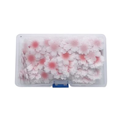 100 Pcs Edible Flowers Cake Topper Cupcake Toppers Decorations, Wafer Paper Pink Cherry Blossom Flowers for Wedding Themed Party Birthday Cake Decoration