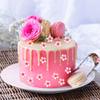 100 Pcs Edible Flowers Cake Topper Cupcake Toppers Decorations, Wafer Paper Pink Cherry Blossom Flowers for Wedding Themed Party Birthday Cake Decoration view 3