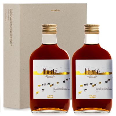 Libert Cold Brew, Wood Roasted Authentic Italian Coffee, Brewed with Arctic Water, All-Natural, Gluten-free, No Preservatives, Low-Acidic Cold Brew Coffee for Ice Coffee Lovers