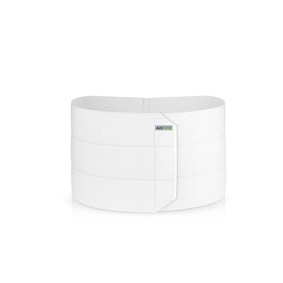 Actimove Professional Abdominal Binder for Men | Three or Four-Panel Belly Band for Lower Waist Support | Compression Garment for Post Traumatic & Post Surgical Recovery | White, 3-Panel, Large