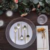 24 Gold Disposable 6 in Premium Plastic Cutlery Spoons Forks Set Wedding Party Events Reception Home Decorations Supplies view 2