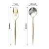24 Gold Disposable 6 in Premium Plastic Cutlery Spoons Forks Set Wedding Party Events Reception Home Decorations Supplies view 4