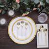 24 Ivory Disposable 6 in Premium Plastic Cutlery Spoons Forks Set Wedding Party Events Reception Home Decorations Supplies view 2