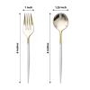 24 Ivory Disposable 6 in Premium Plastic Cutlery Spoons Forks Set Wedding Party Events Reception Home Decorations Supplies view 4