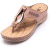 EKSED Women Arch Sandal,Plantar Fasciitis PU Leather Soft Orthopedic Sandal,Fashionable Beach Slipper,Outdoor Toe Sandal view 1