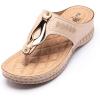 EKSED Women Arch Sandal,Plantar Fasciitis PU Leather Soft Orthopedic Sandal,Fashionable Beach Slipper,Outdoor Toe Sandal view 1