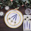 24 Royal Blue Disposable 6 in Premium Plastic Cutlery Spoons Forks Set Wedding Party Events Reception Home Decorations Supplies view 2