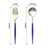 24 Royal Blue Disposable 6 in Premium Plastic Cutlery Spoons Forks Set Wedding Party Events Reception Home Decorations Supplies view 4